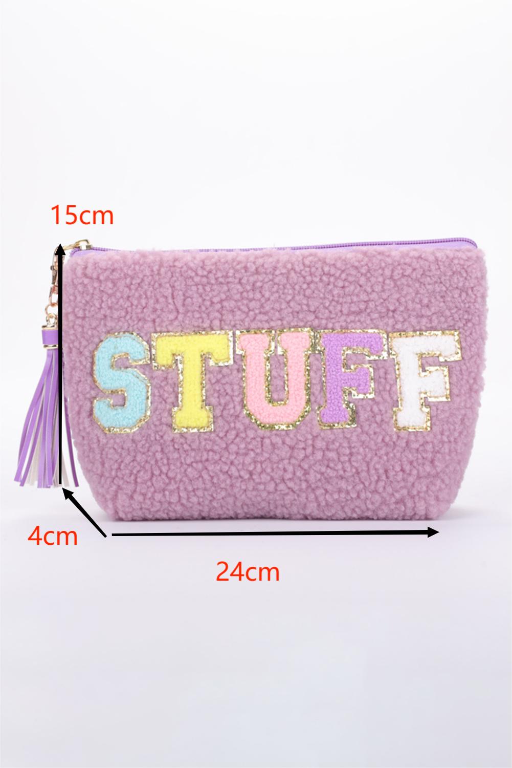 Phalaenopsis Sparkle Letter Pattern Tassel Zipper Makeup Bag - Image 5