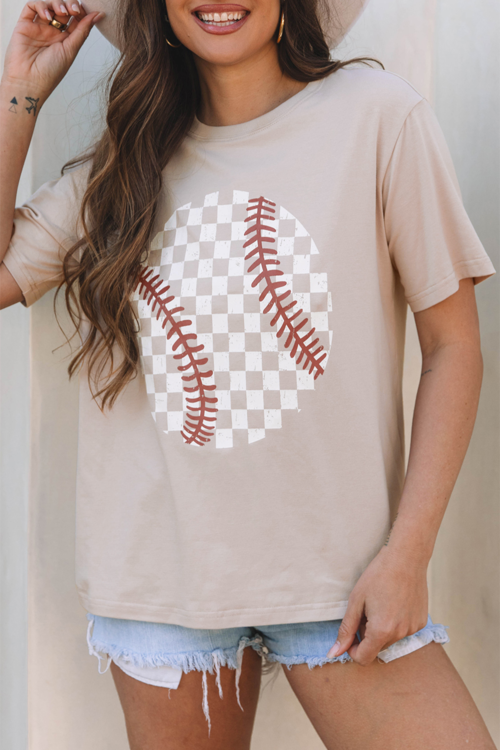 Jet Stream Checkered Baseball Graphic Tee - Image 5