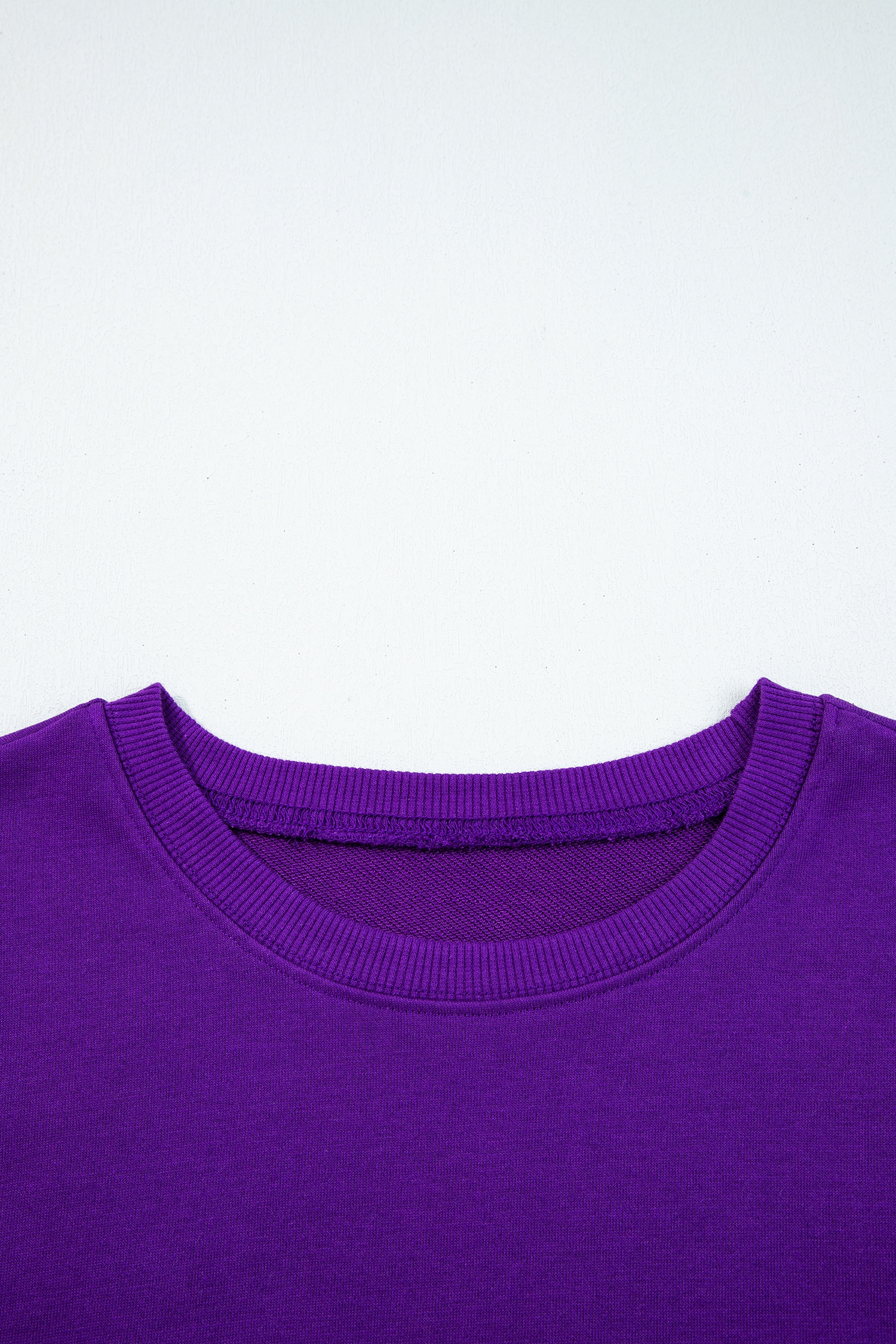 Tillandsia Purple Varsity Contrast Banded Sleeve Shift Sweatshirt Dress - Image 5