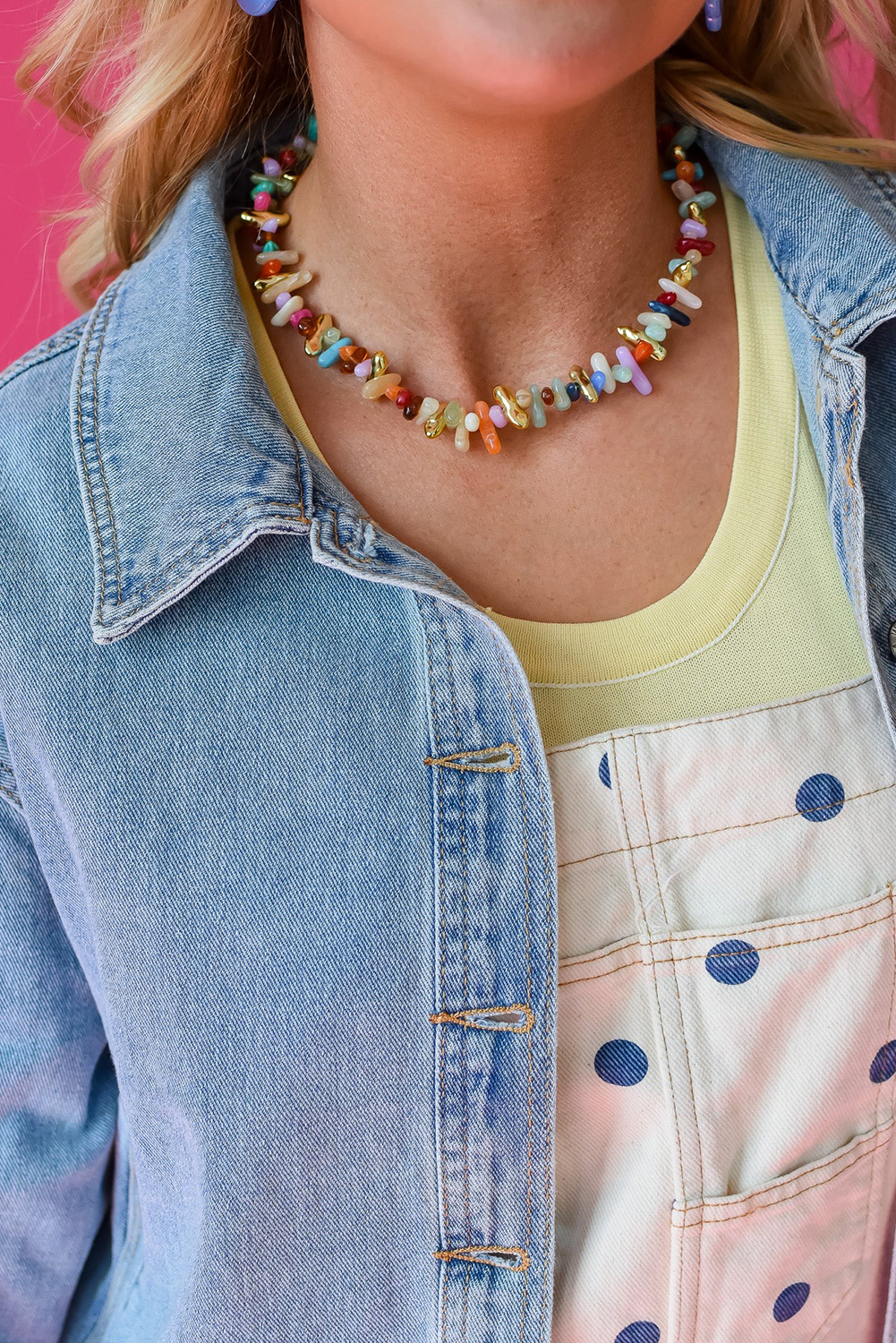 Beau Blue Draw-cord Hem Light Wash Denim Jacket - Image 8